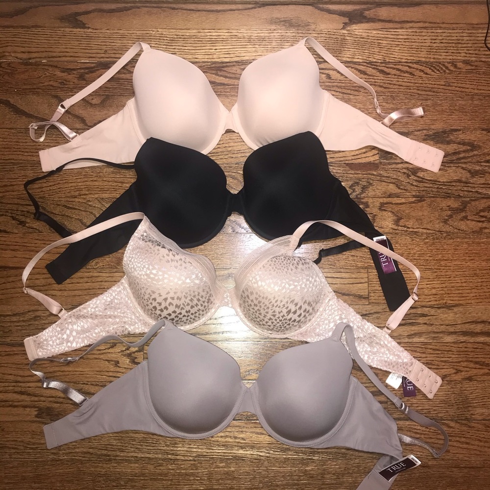 NWOT - True & Co. True Body T-Shirt Bra Bundle x4